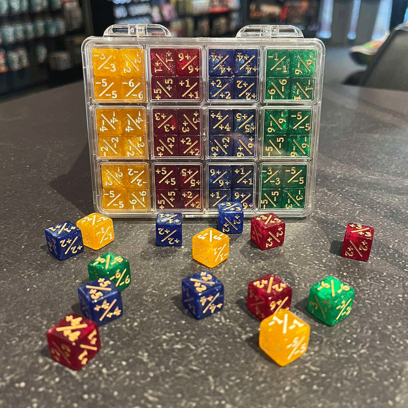 MTG 48 Mini Counter Dice - Red, Yellow, Blue, Green
