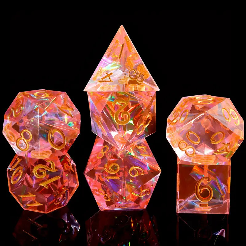 Argonia  - Handcrafted Sharp Edge Dice Set & Dice Case