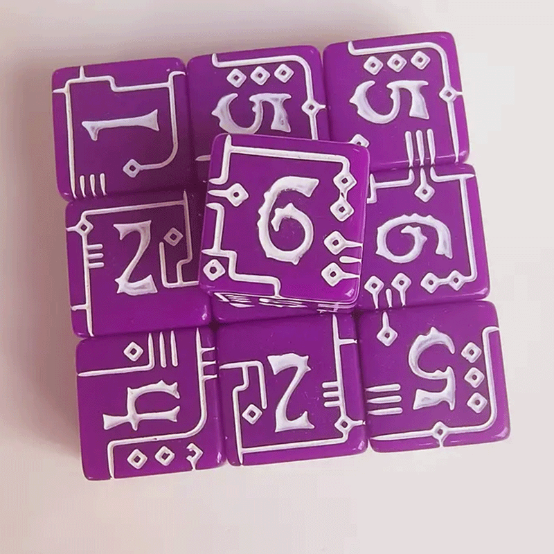 Amethyst Circuit - 10pc D6 set with free dice bag