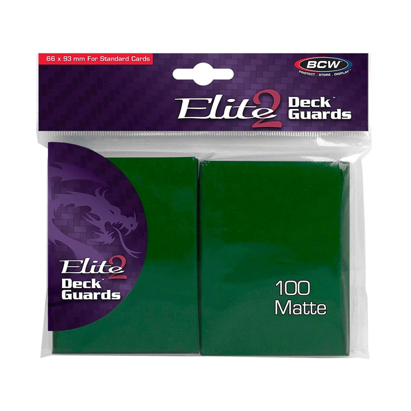 BCW Deck Guard Elite 2 Matte Sleeves (100 Pack) - Green