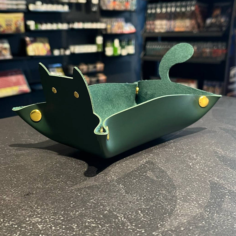 Cat Dice Tray - Forest Green