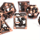 Draco Familiar - 7 Piece Hollow Metal Polyhedral Dice Set & Dice Case