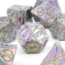Bismuth - 7 Piece Titanium Alloy Metal Polyhedral Dice Set & Dice Case
