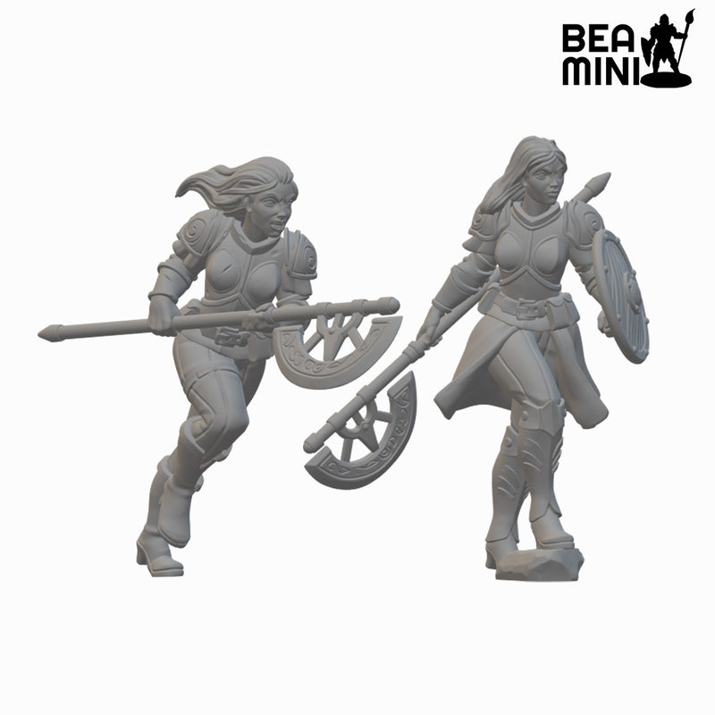 Human Female Fighters | BeaMini Unpainted RPG Miniatures