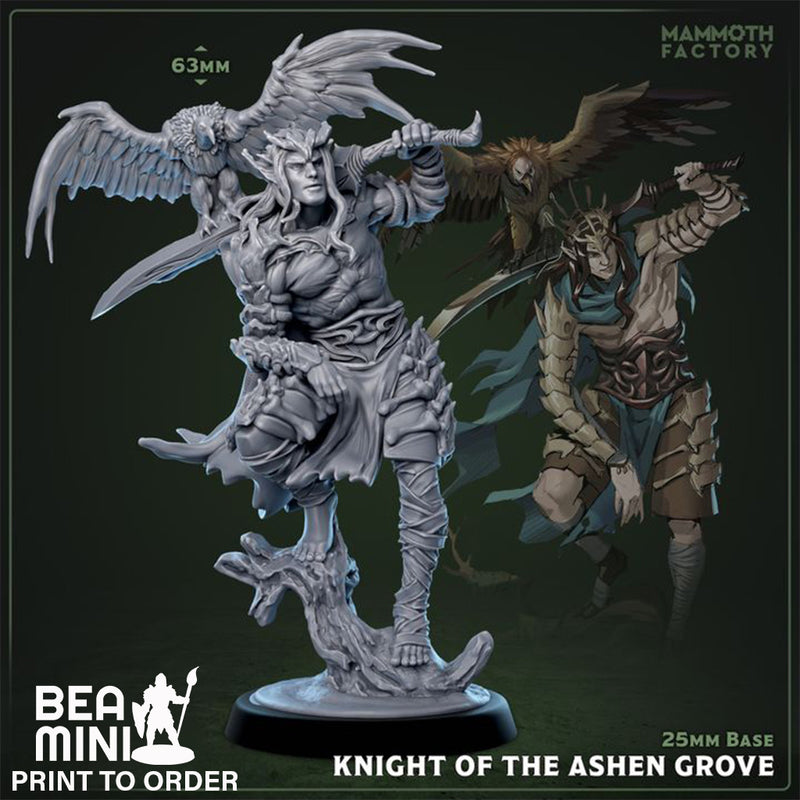 Knight of the Ashen Grove | BeaMini Print to Order Miniatures