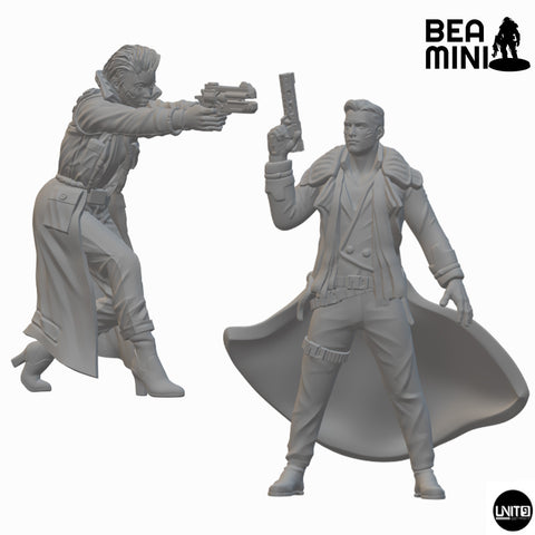 Agents Nadia & Smith | BeaMini Unpainted Sci-fi Miniatures