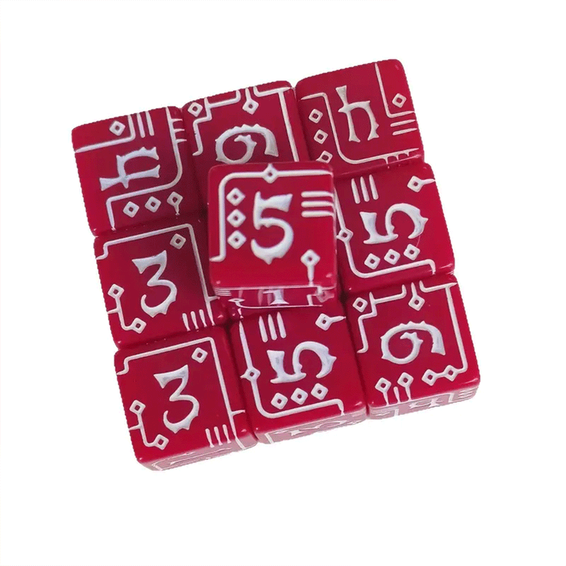 Ruby Circuit - 10pc D6 set with free dice bag