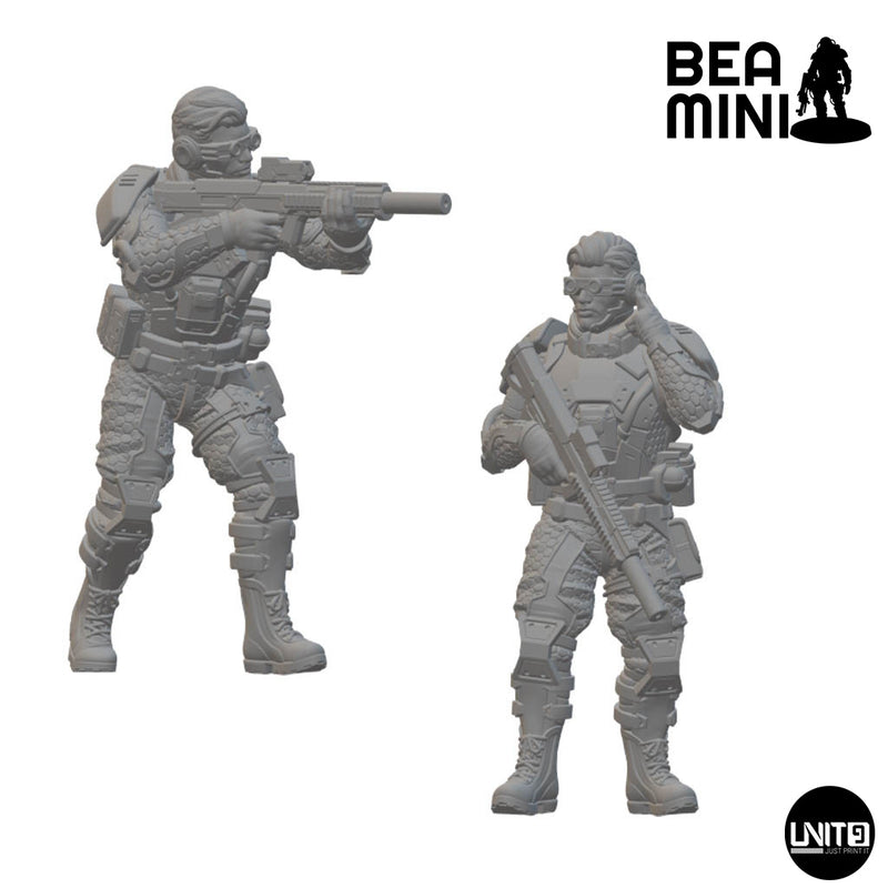 Strikers | BeaMini Unpainted Sci-fi Miniatures