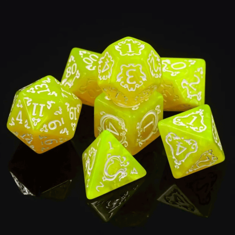 Yellow Brick Road - 7 Piece Polyhedral Dice Set + Dice Bag