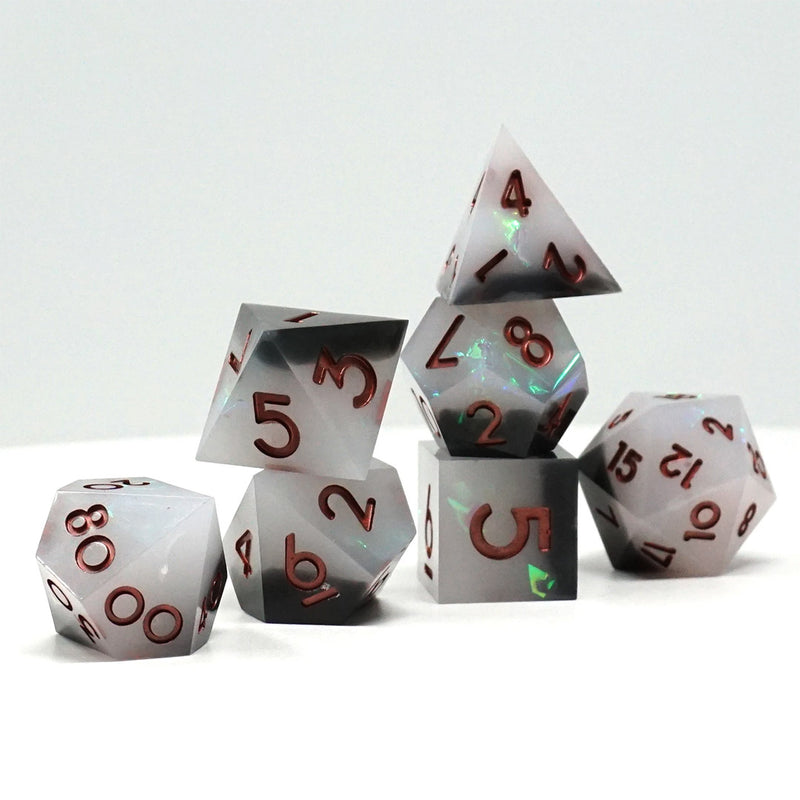 Alpha & Omega - Sharp Edge Dice Set & Dice Case