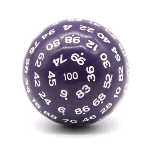 D100 (One Hundred Sided Dice) - Purple/White