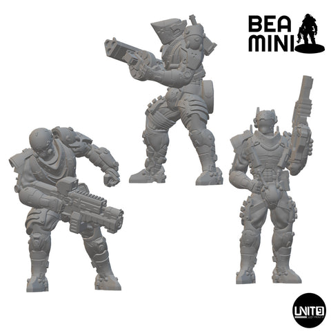 Ground Assault Team | BeaMini Unpainted Sci-fi Miniatures
