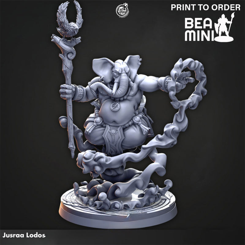 Jusraa Lodos, Loxodon Wizard | BeaMini Print to Order Miniatures