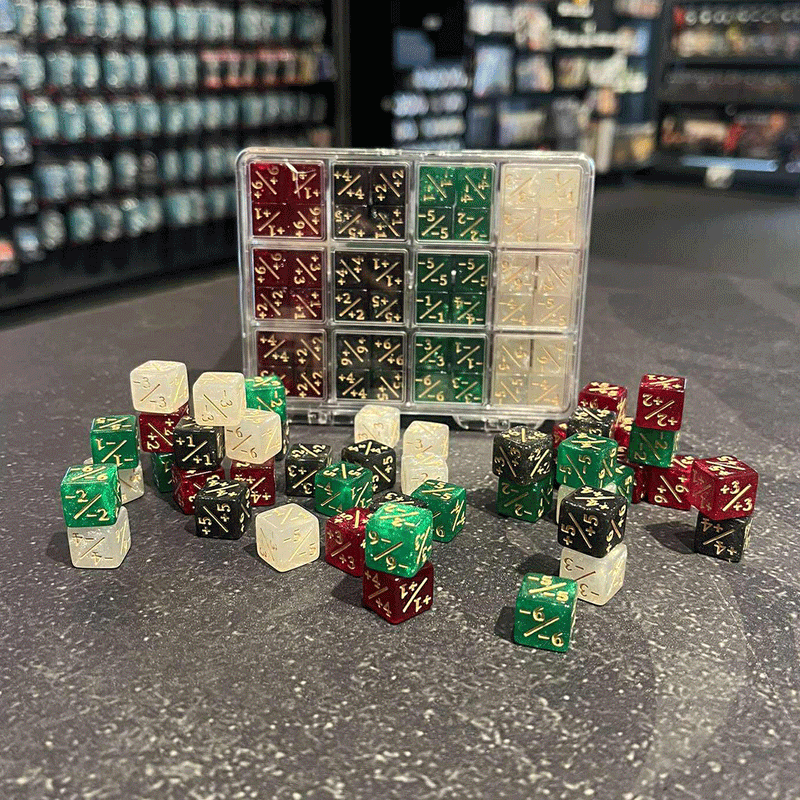MTG 48 Mini Counter Dice - Red, Black, Green, White