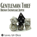"Gentleman Thief" - Brown Snowflake Jasper Handcrafted Gemstone Dice by Level Up Dice - Bea DnD Games
